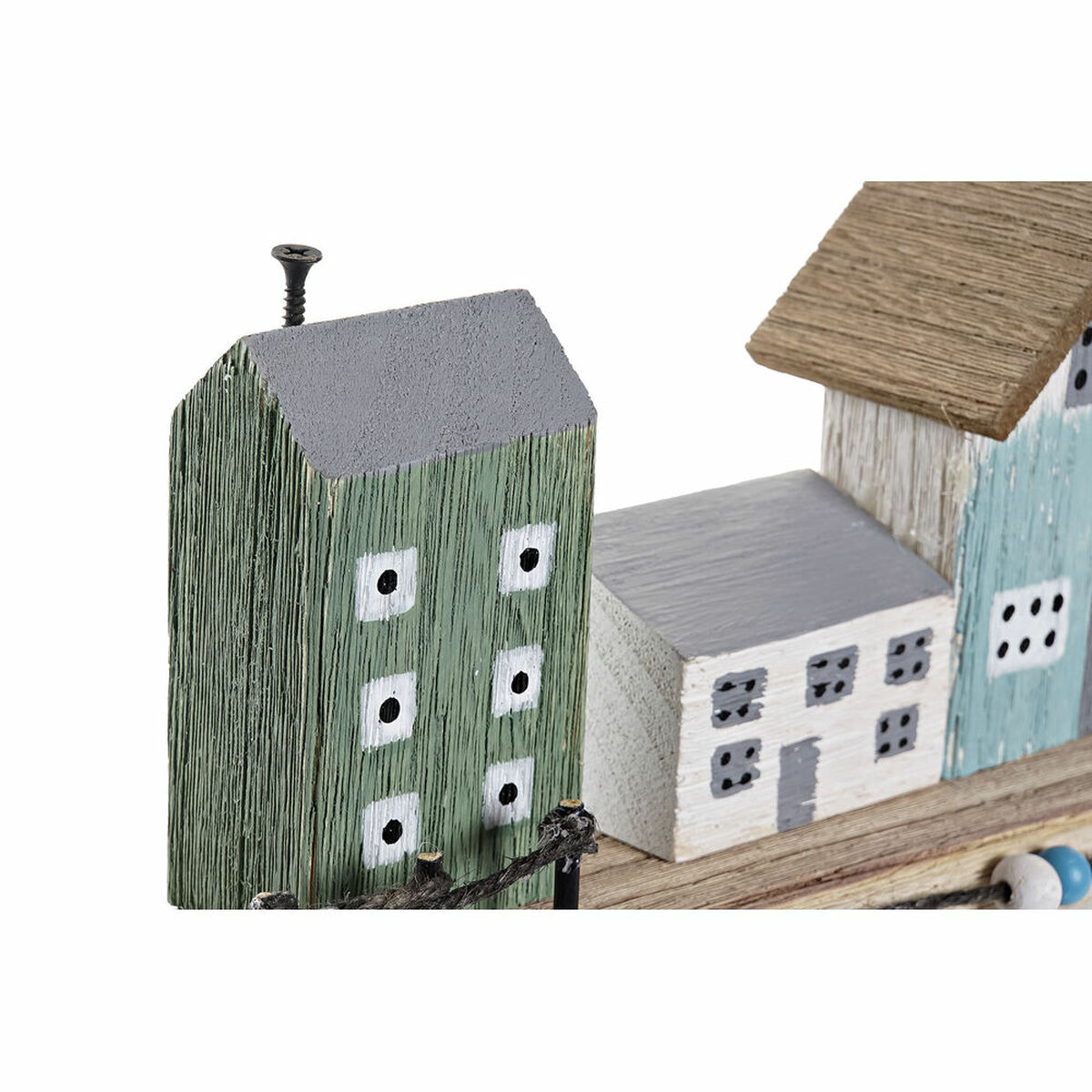 Prydnadsfigur DKD Home Decor Blå 38,5 x 5,8 x 17,2 cm Naturell Hamn - 6