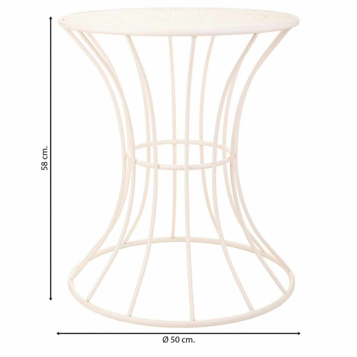 Sidobord Alexandra House Living Vit Järn 20 x 50 x 21 cm - 4