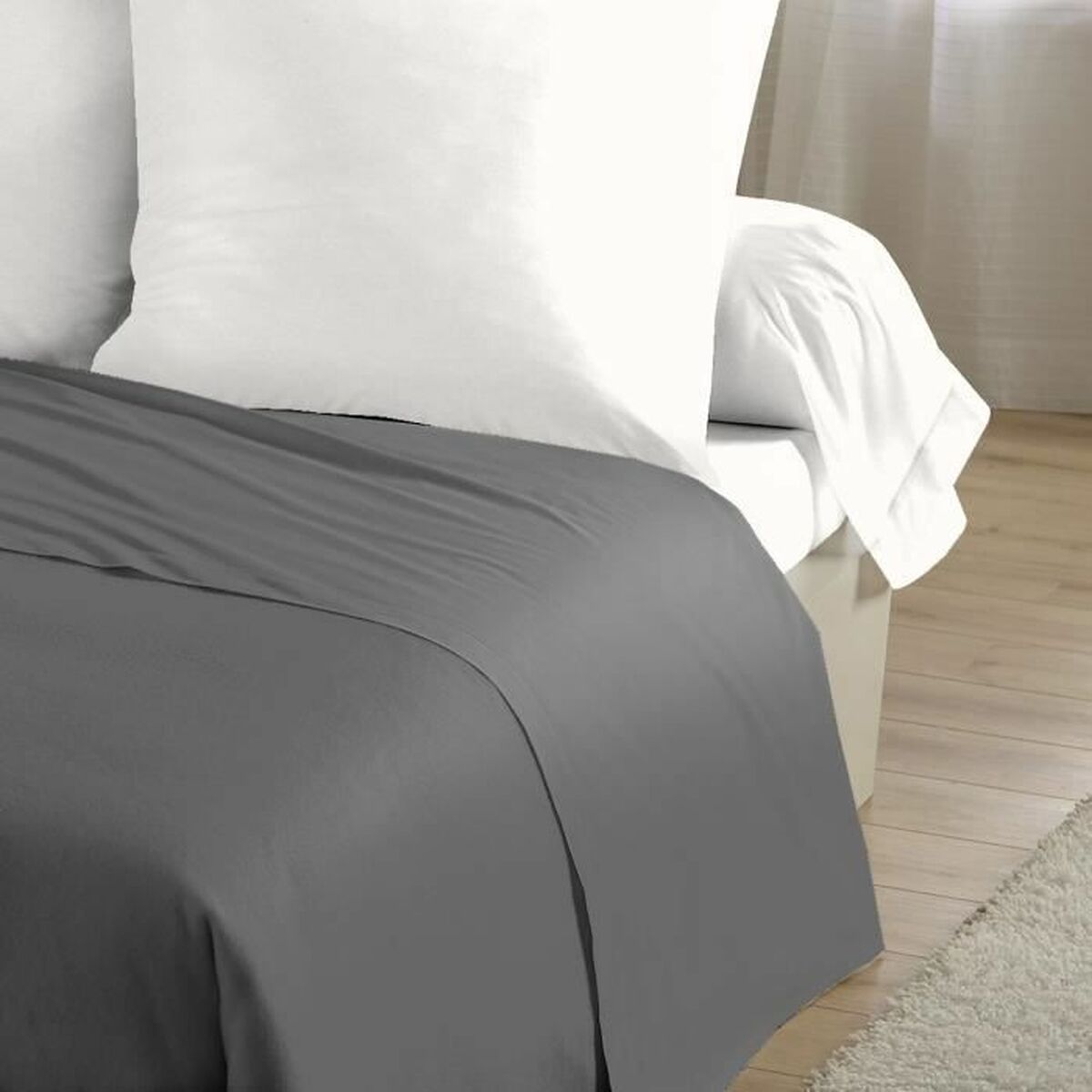 Bäddset HOME LINGE PASSION Flat sheet Grå Säng 180/200 - 3