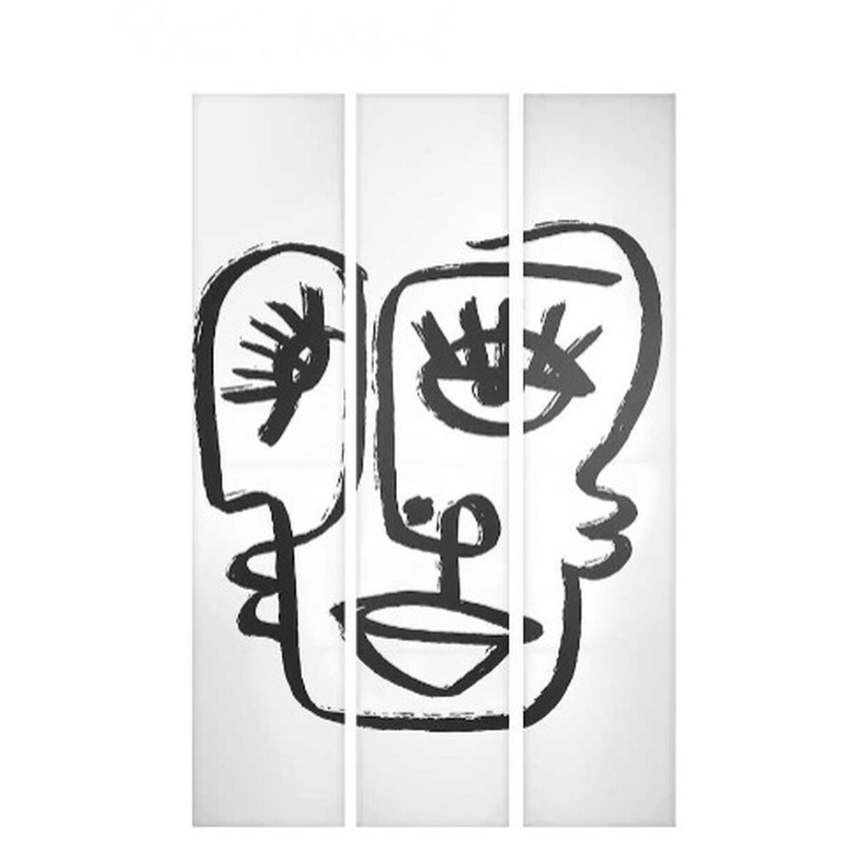 Skärm Gift Decor Vit Svart Kanvas 122 x 2,5 x 180 cm 40 x 180 x 7 cm Ansikte