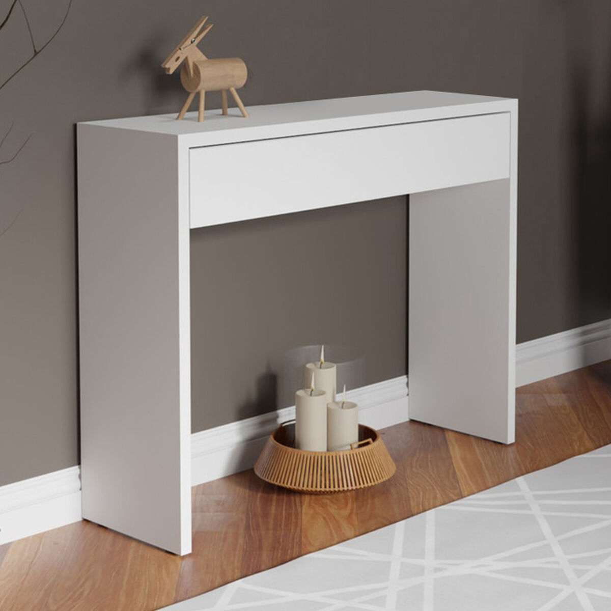 Konsol Alexandra House Living Vit Trä MDP 100 x 75 x 30 cm 1 låda - 2