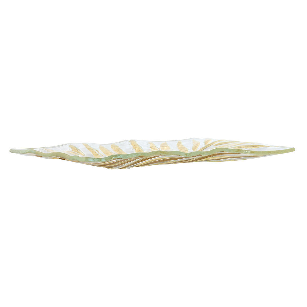 Bordsdekoration Home ESPRIT Transparent Gyllene Modern Löv av en växt 29 x 21 x 3 cm - 3