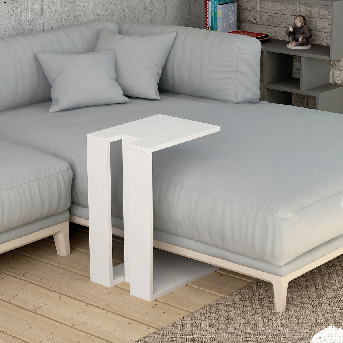 Sidobord Alexandra House Living Vit Trä MDP 30 x 57 x 40 cm - 2