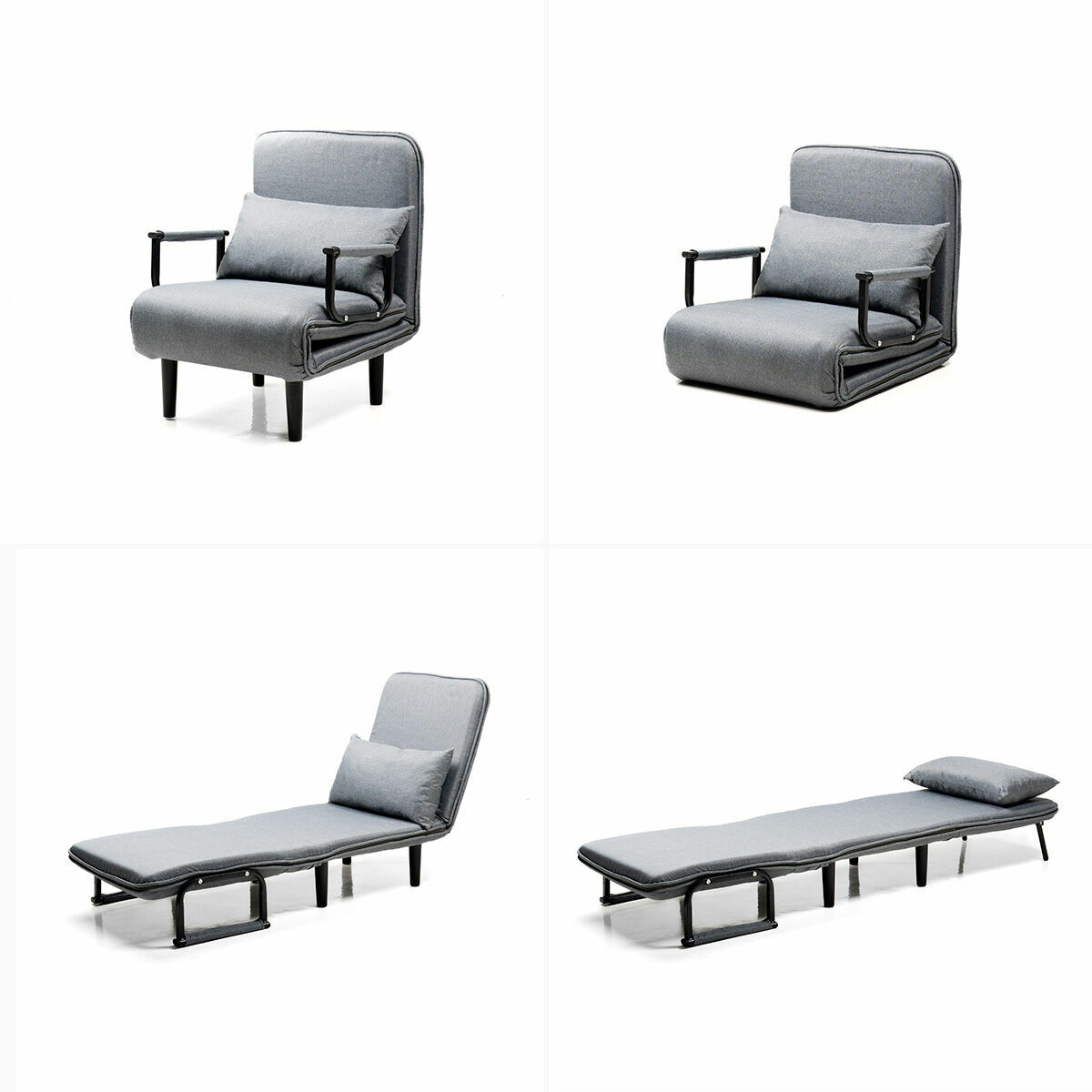 4-i-1 konvertibel bäddsoffa för en person InnovaGoods Svart (Renoverade A) - 3