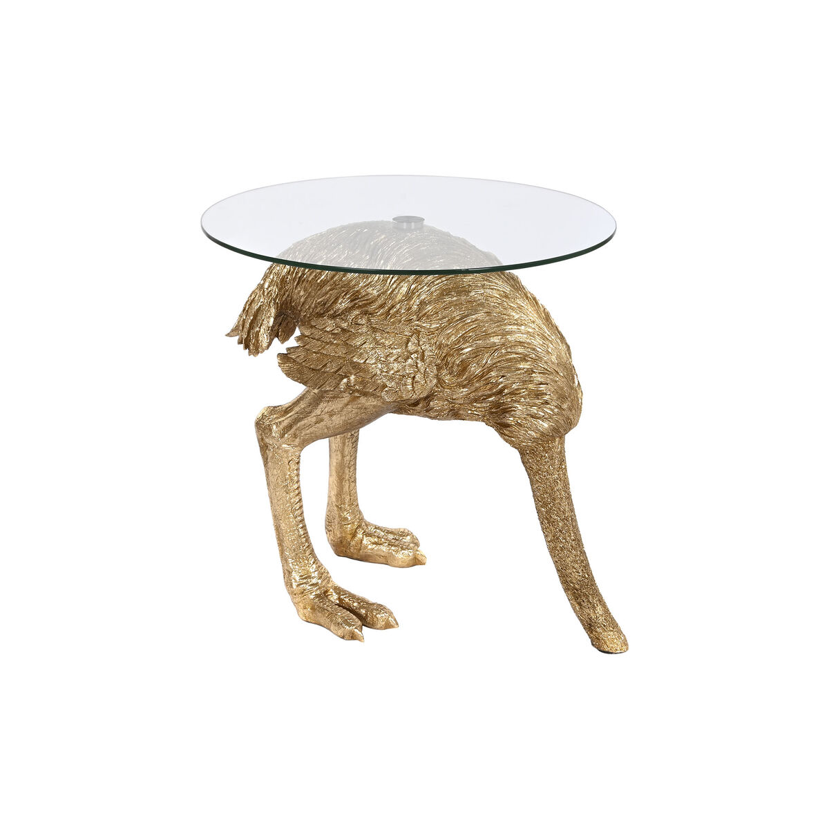 Sidobord Home ESPRIT Gyllene Harts Glas 60 x 60 x 62 cm