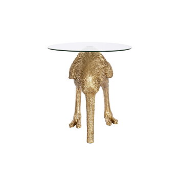 Sidobord Home ESPRIT Gyllene Harts Glas 60 x 60 x 62 cm