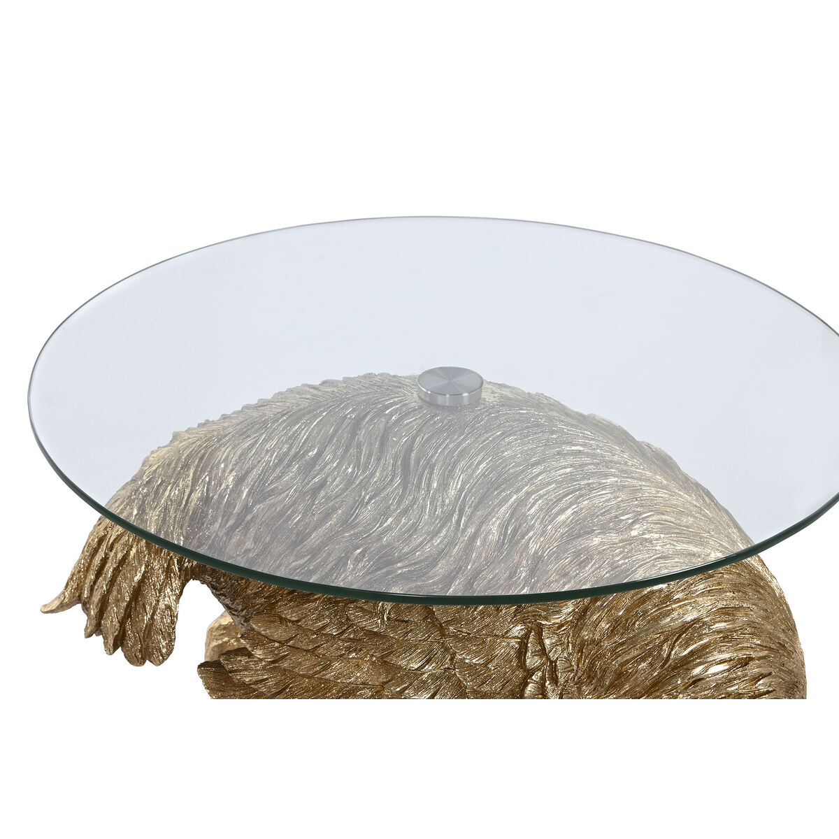 Sidobord Home ESPRIT Gyllene Harts Glas 60 x 60 x 62 cm - 5
