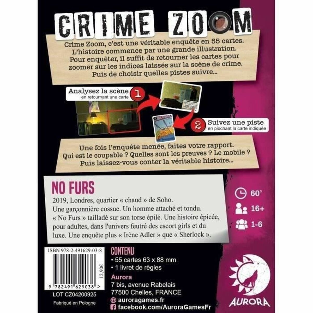 Sällskapsspel Asmodee Crime Zoom : No Furs (FR) - 3