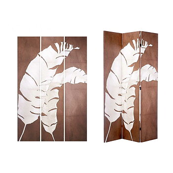 Skärm Gift Decor Vit Brun Kanvas 122 x 2,5 x 180 cm 40 x 180 x 7 cm