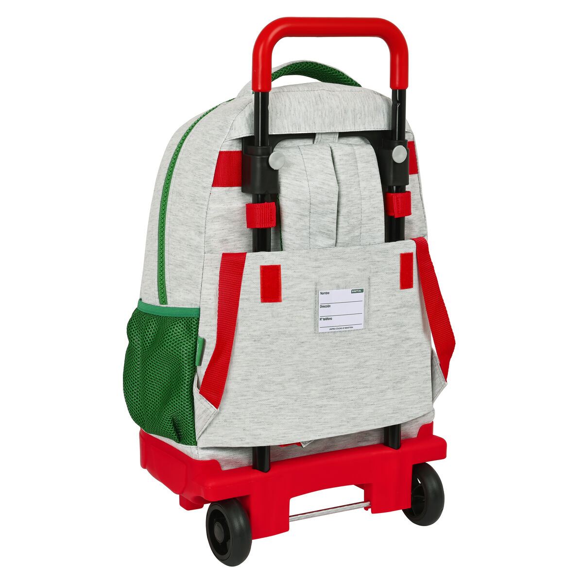 Skolväska med hjul Benetton Pop Grå (33 x 45 x 22 cm) - 3