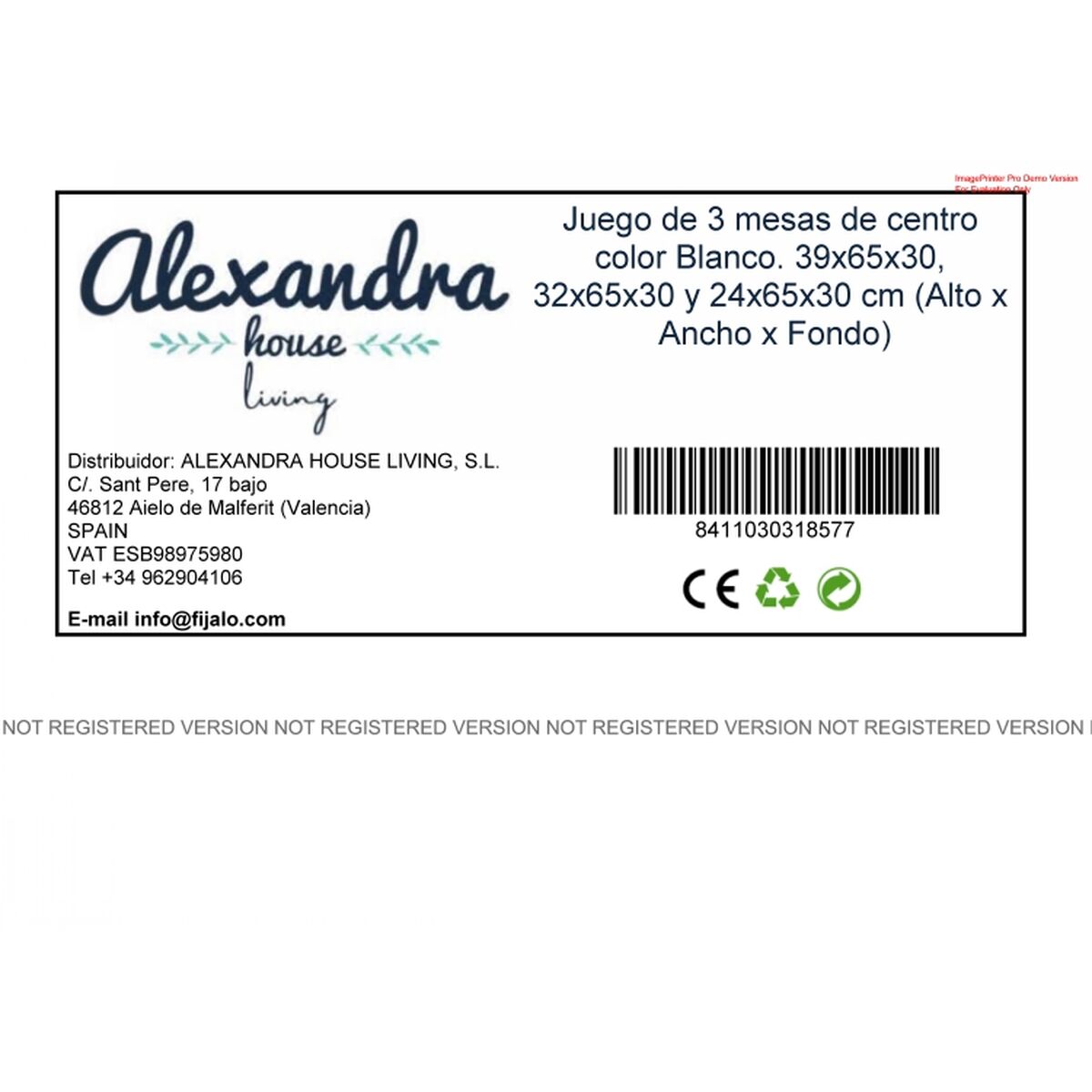 3-bordsset Alexandra House Living Vit Trä MDP 32 x 65 x 30 cm 24 x 65 x 30 cm 39 x 65 x 30 cm - 5