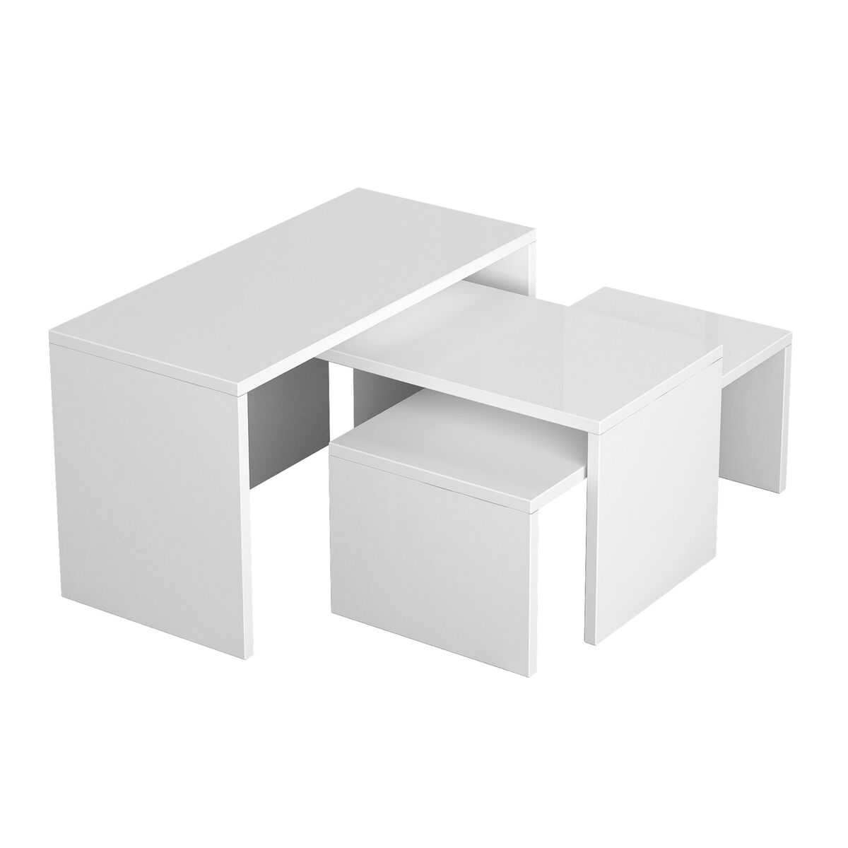3-bordsset Alexandra House Living Vit Trä MDP 32 x 65 x 30 cm 24 x 65 x 30 cm 39 x 65 x 30 cm
