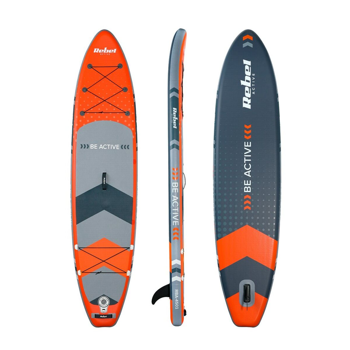 Uppblåsbara Paddle Surfbräda med tillbehör Rebel RBA-4500-OR - 3