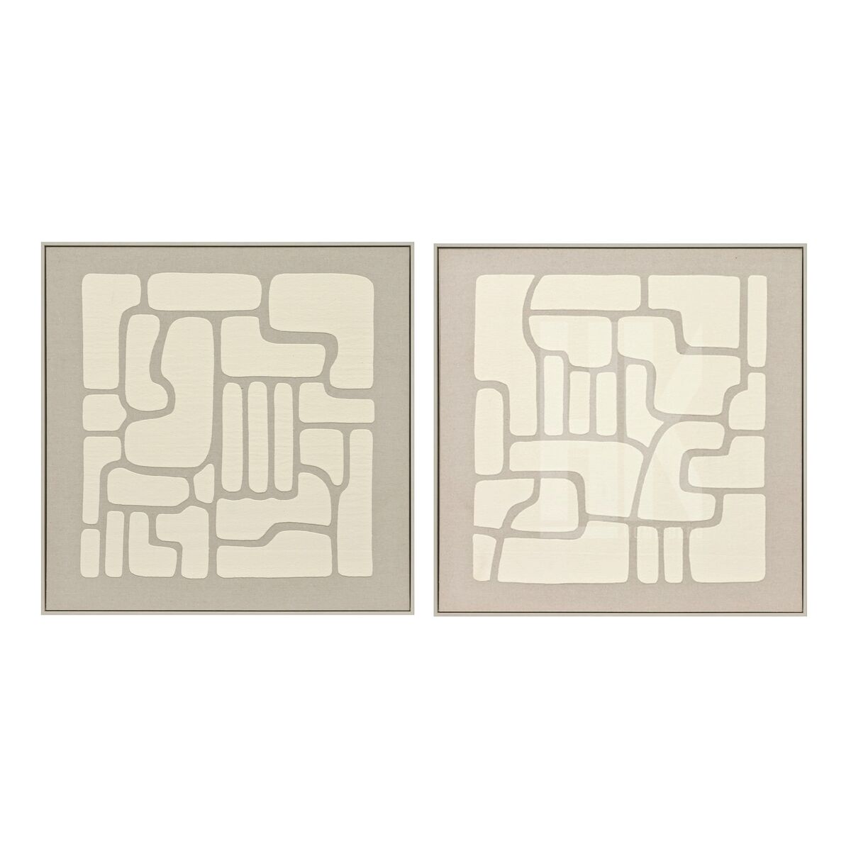 Tavla Home ESPRIT Trä MDF 80 x 3,8 x 80 cm (2 antal)