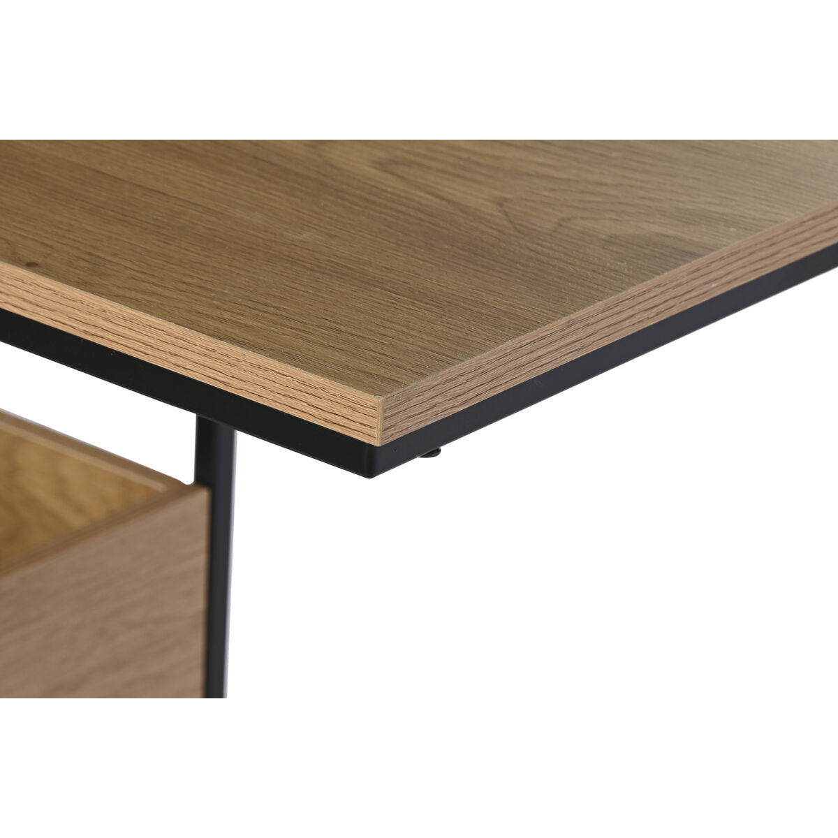 Sidobord DKD Home Decor 55 x 35 x 55 cm Naturell Svart Metall Trä MDF - 3