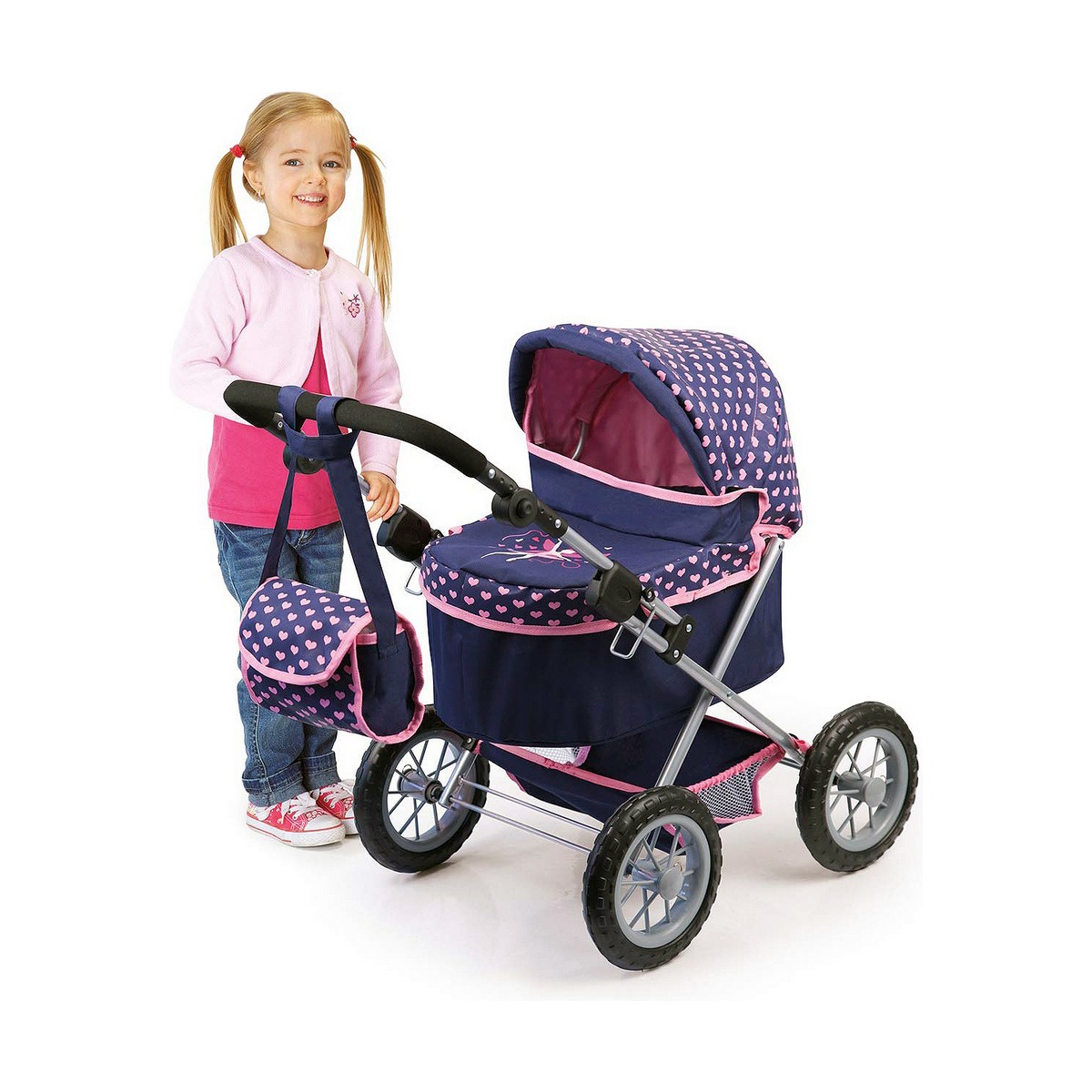Dockvagn Reig Trendy Royal Special Version Blå Rosa 45 cm - 2
