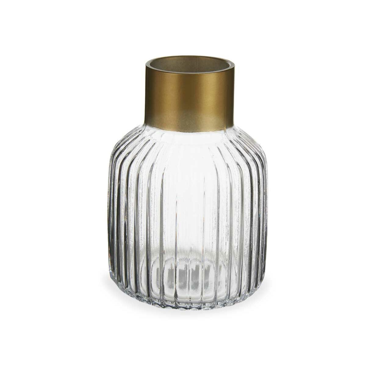 Vas Gift Decor Transparent Gyllene Glas 14,5 x 22 x 14,5 cm (6 antal) - 3