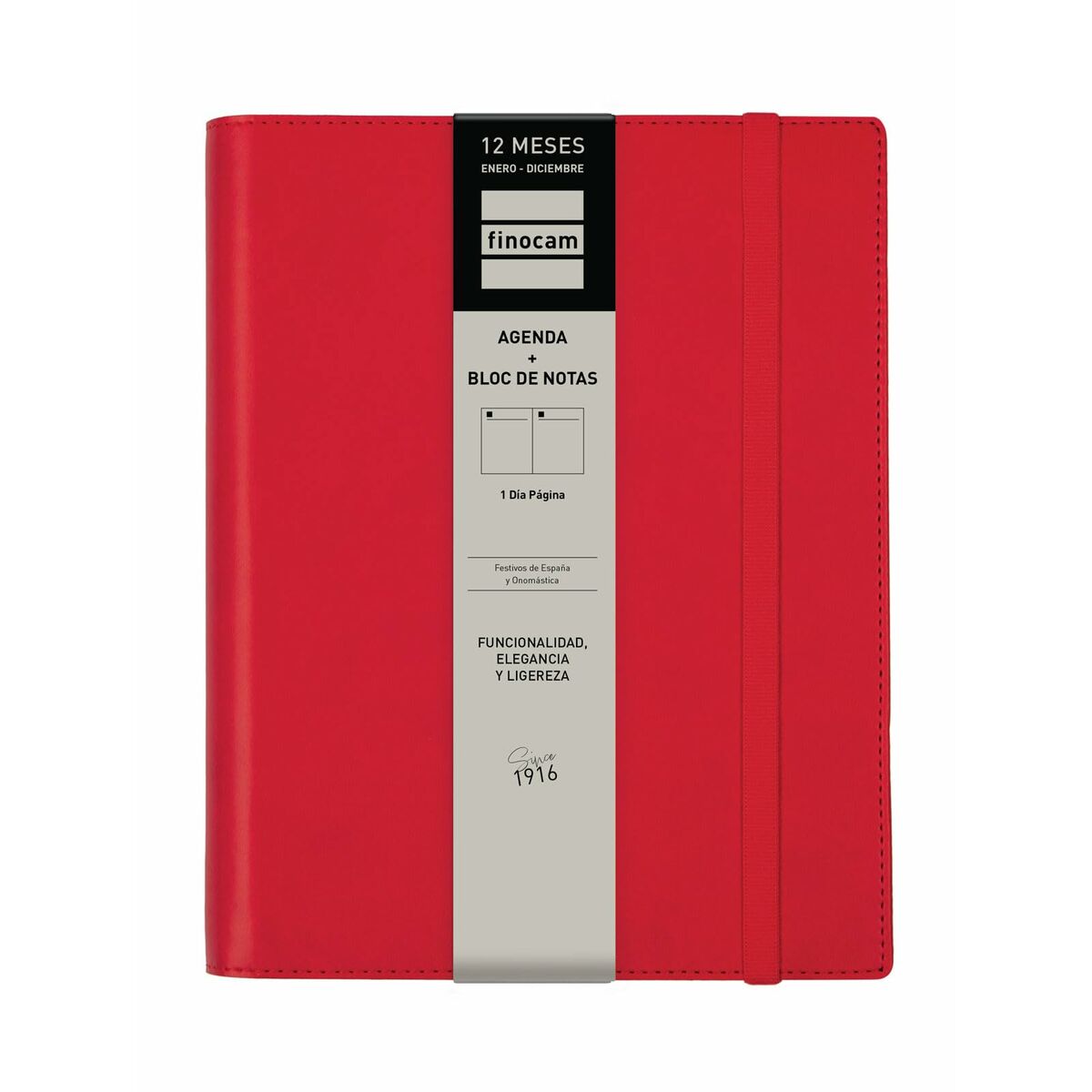 Dagbok Finocam DUOBAND E10 Röd A5 15,5 x 21,2 cm 2025 Anteckningsblock - 7