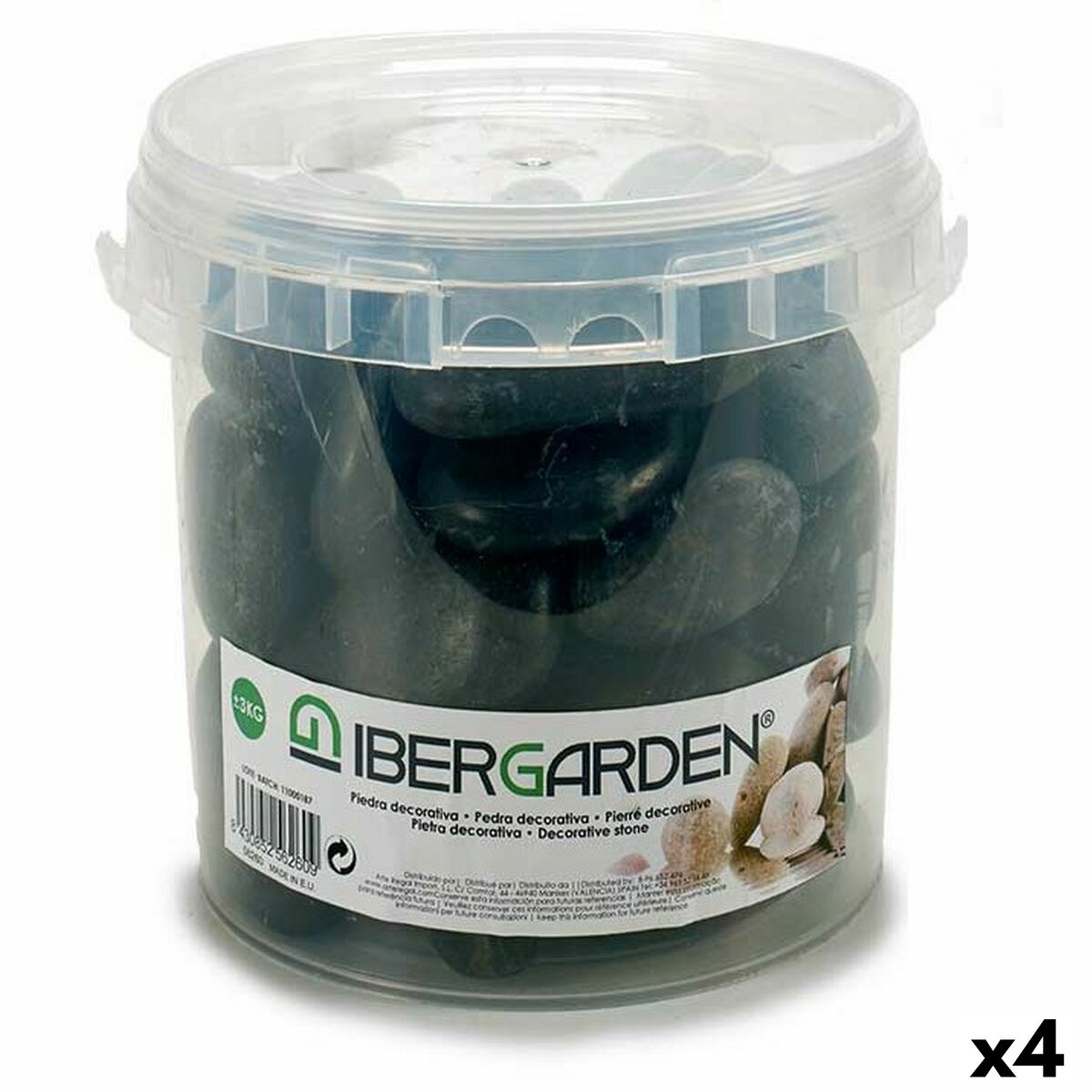 Dekorativa stenar Ibergarden 3BG Svart Stor 3 Kg (4 antal) - 4