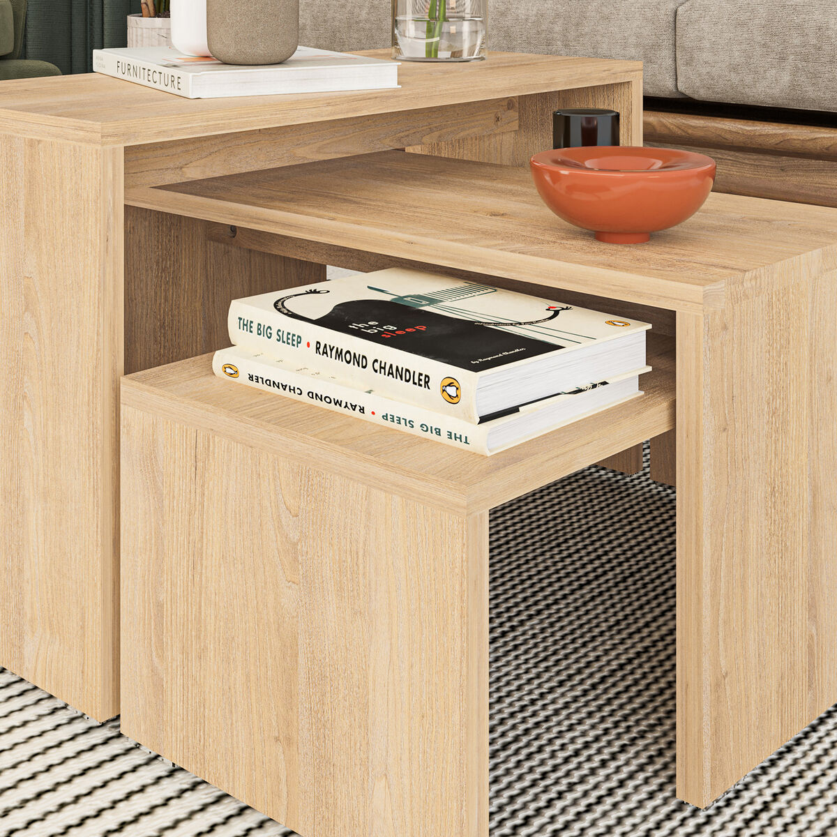 3-bordsset Alexandra House Living Tölgy Trä MDP 32 x 65 x 30 cm 24 x 65 x 30 cm 39 x 65 x 30 cm - 3