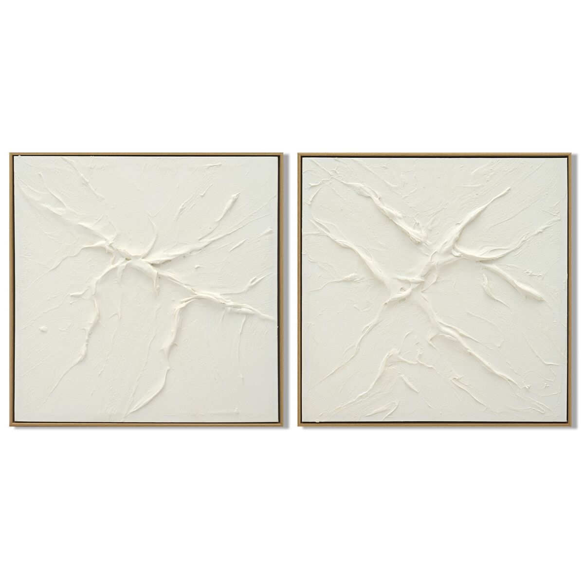 Kanvas Home ESPRIT Vit Abstrakt Skandinavisk 62 x 4,5 x 62 cm (2 antal)