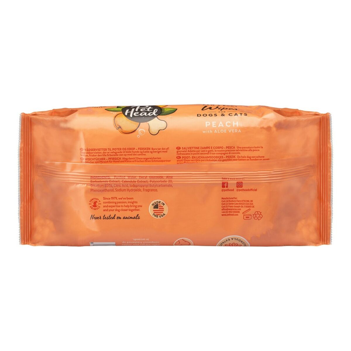 Våtservetter för husdjur Pet Head Quick Fix Persika (80 uds) - 13