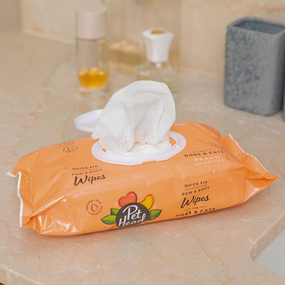 Våtservetter för husdjur Pet Head Quick Fix Persika (80 uds) - 3