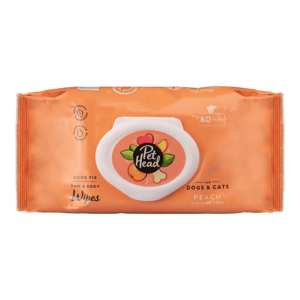 Våtservetter för husdjur Pet Head Quick Fix Persika (80 uds) - 12