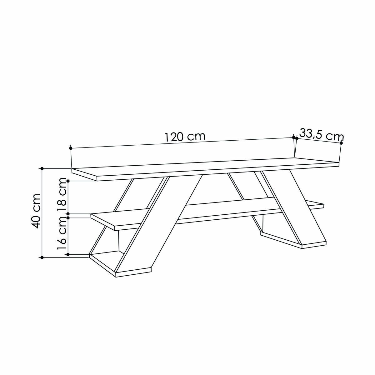TV-möbler Alexandra House Living Diagonal Vit 120 x 40 x 33 cm - 8