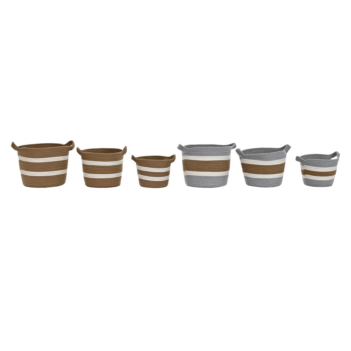 Korg - set DKD Home Decor 33 x 33 x 26 cm Naturliga fibrer Boho (2 antal) - 9