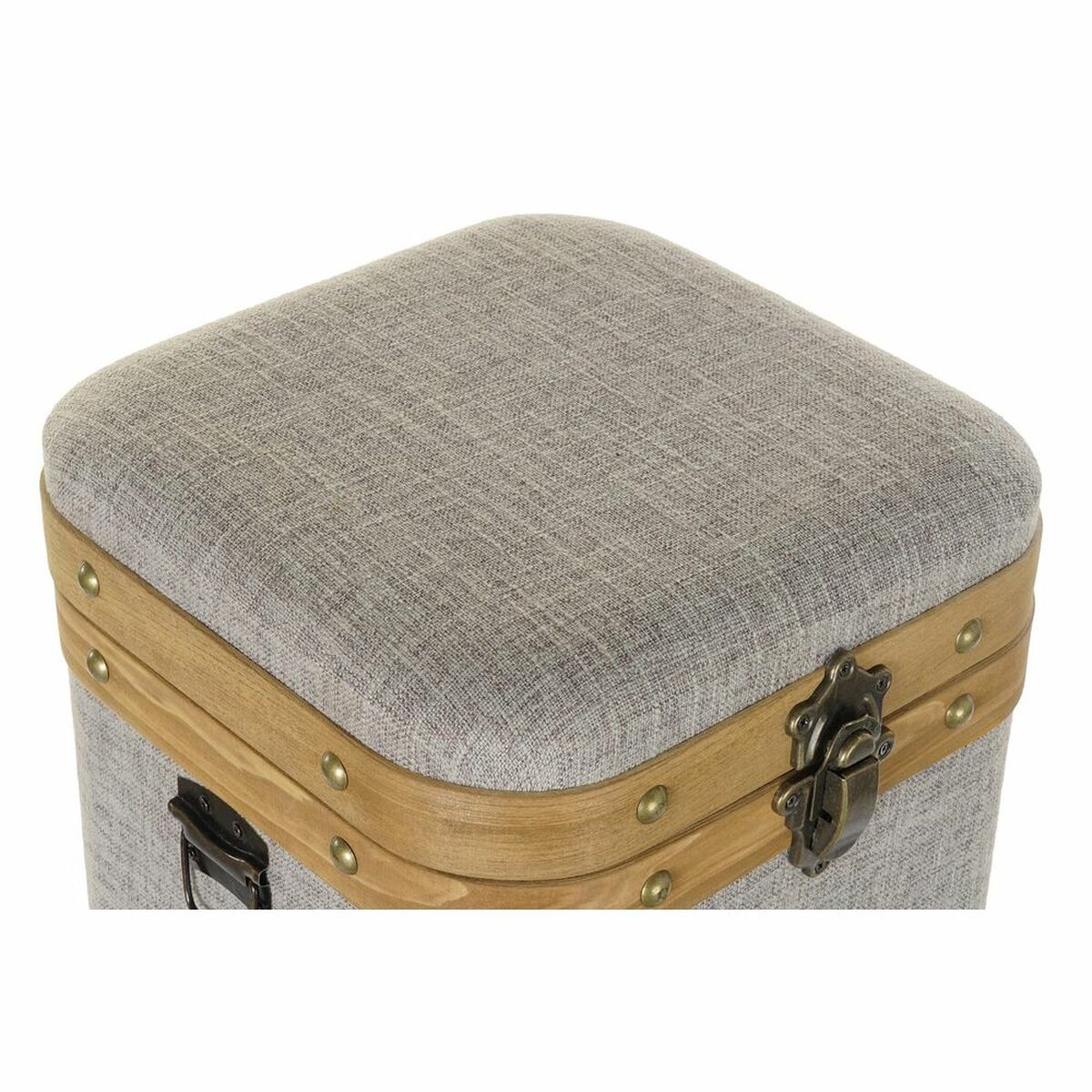 Uppsättning med Dekorativa Lådor DKD Home Decor Beige Naturell Trä Metall 30 x 40 cm 40,5 x 40,5 x 41,5 cm (3 pcs) - 4
