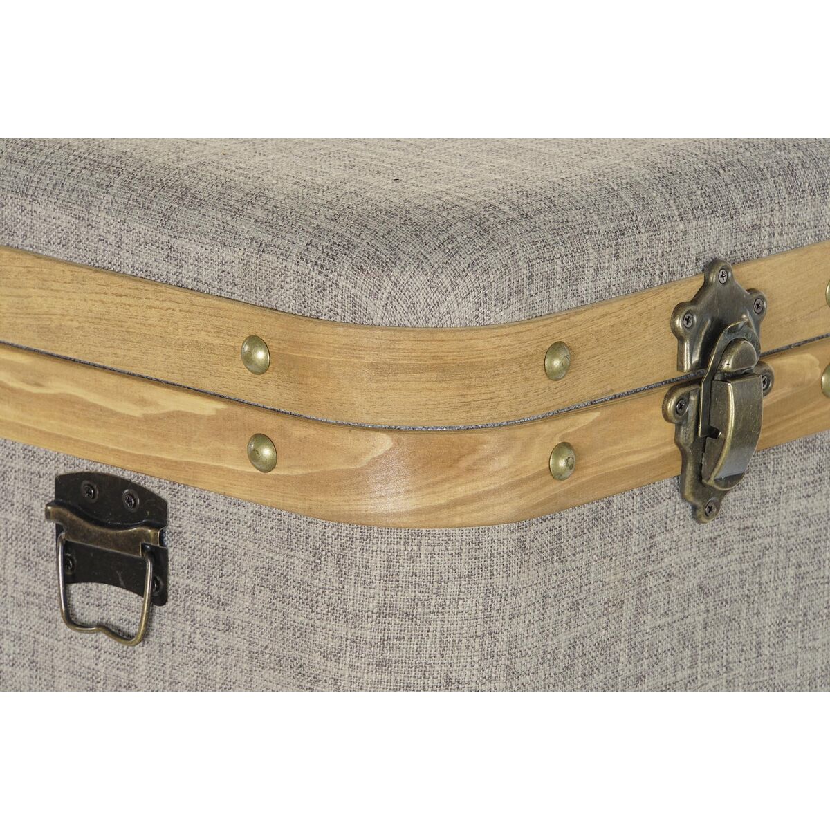 Uppsättning med Dekorativa Lådor DKD Home Decor Beige Naturell Trä Metall 30 x 40 cm 40,5 x 40,5 x 41,5 cm (3 pcs) - 7