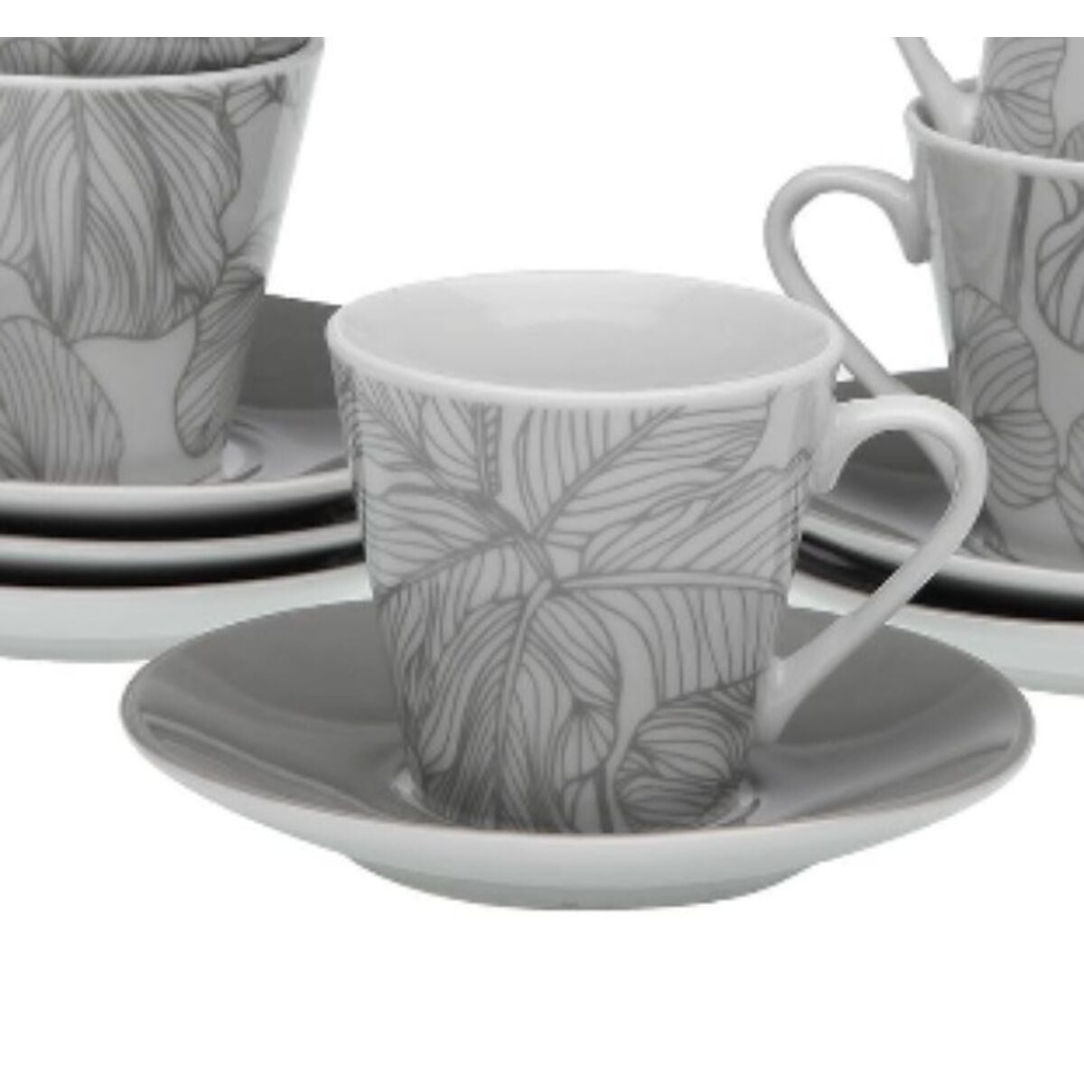 Set med kaffekoppar Versa Palmträd Porslin - 2