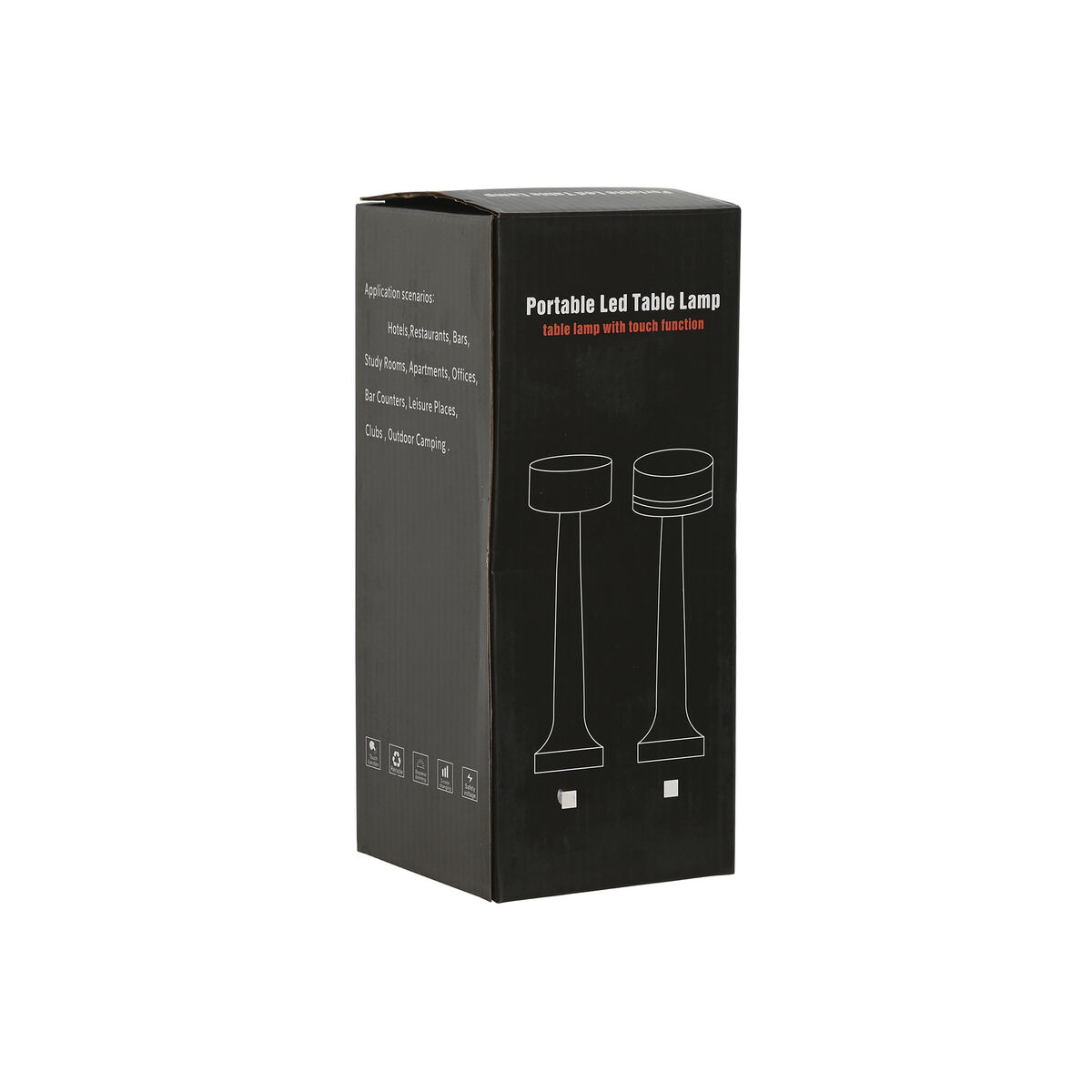 Bordslampa Home ESPRIT Vit Svart 9 x 9 x 24 cm (2 antal) - 4
