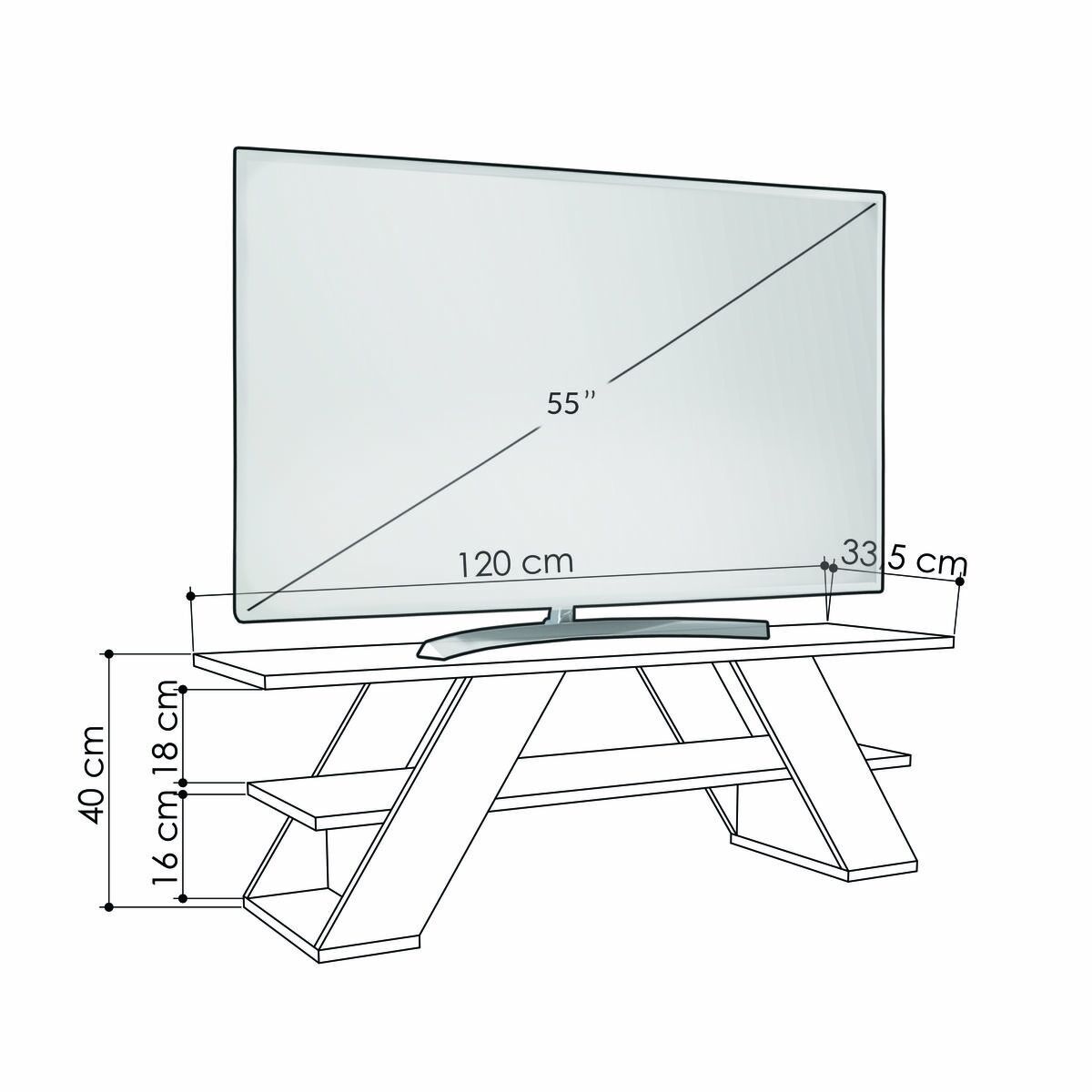 TV-möbler Alexandra House Living Diagonal Brun 120 x 40 x 33 cm - 7
