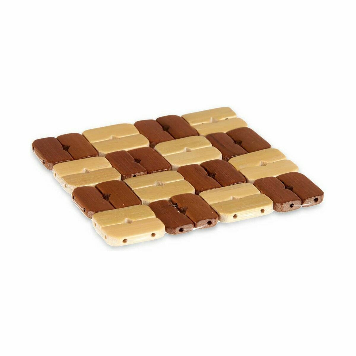 Bordsunderlägg Set Fyrkantig Bambu Brun 13 x 2 x 13 cm (24 antal) - 5
