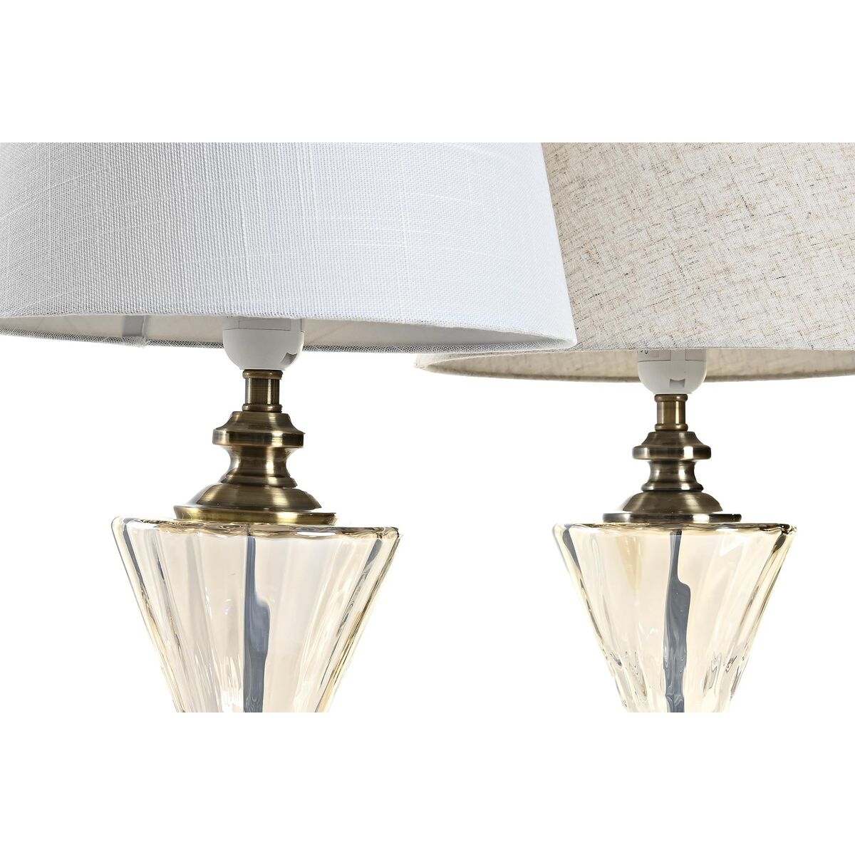Bordslampa Home ESPRIT Vit Beige 28 x 28 x 48 cm (2 antal) - 3