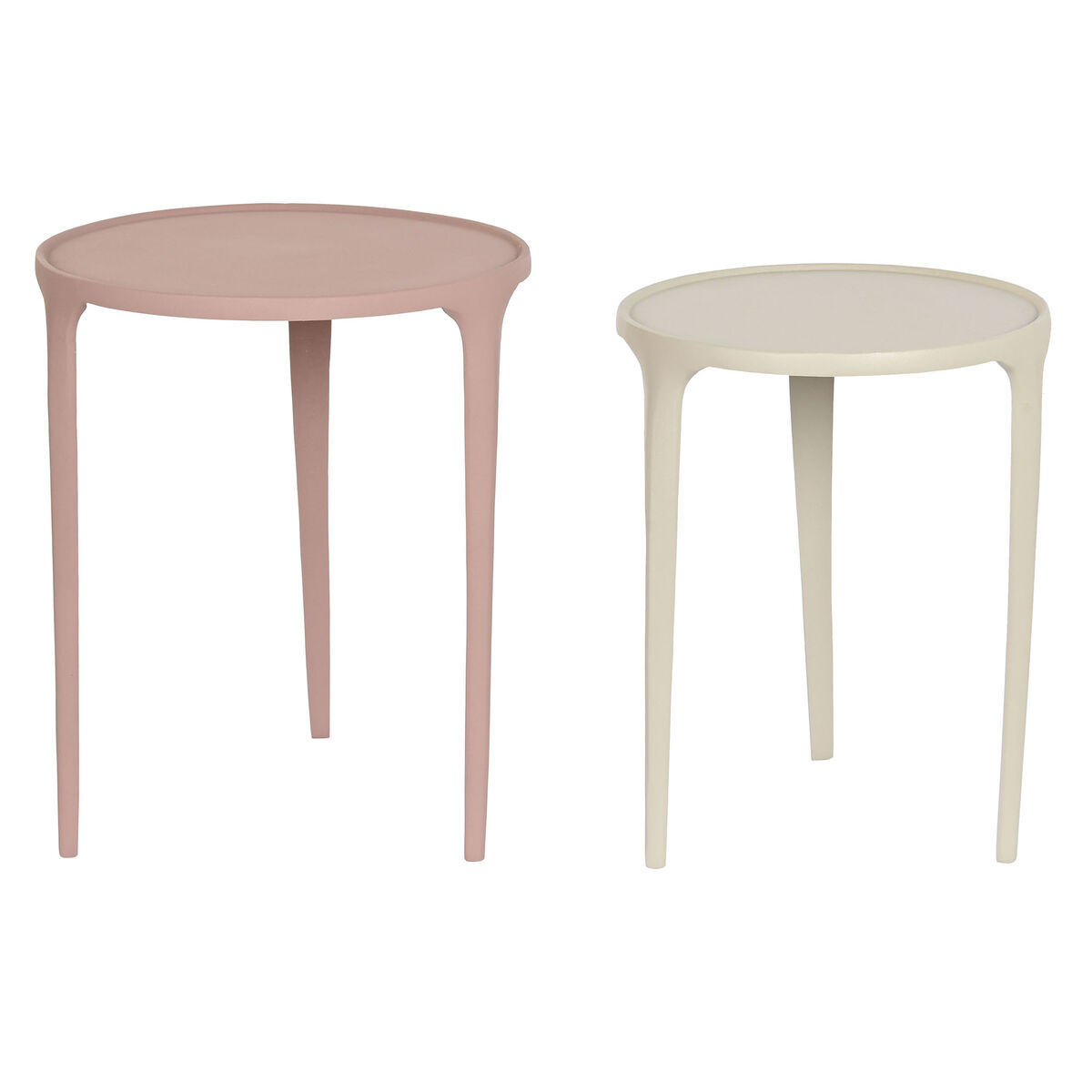 2-bordsset DKD Home Decor Beige Rosa 40 x 40 x 50 cm - 3