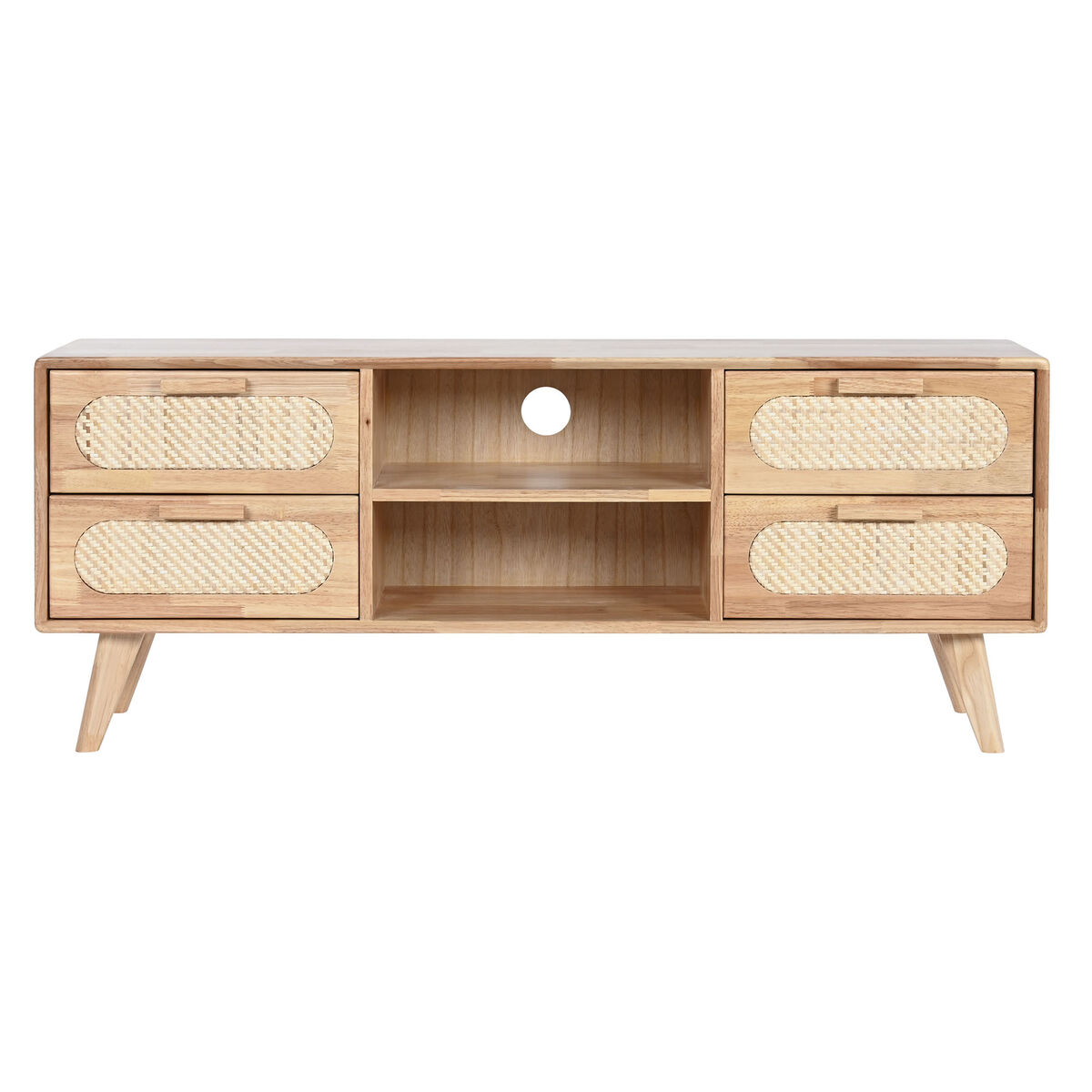 TV-möbler Home ESPRIT Naturell Metall Gummiträ 120 x 30 x 48 cm - 3