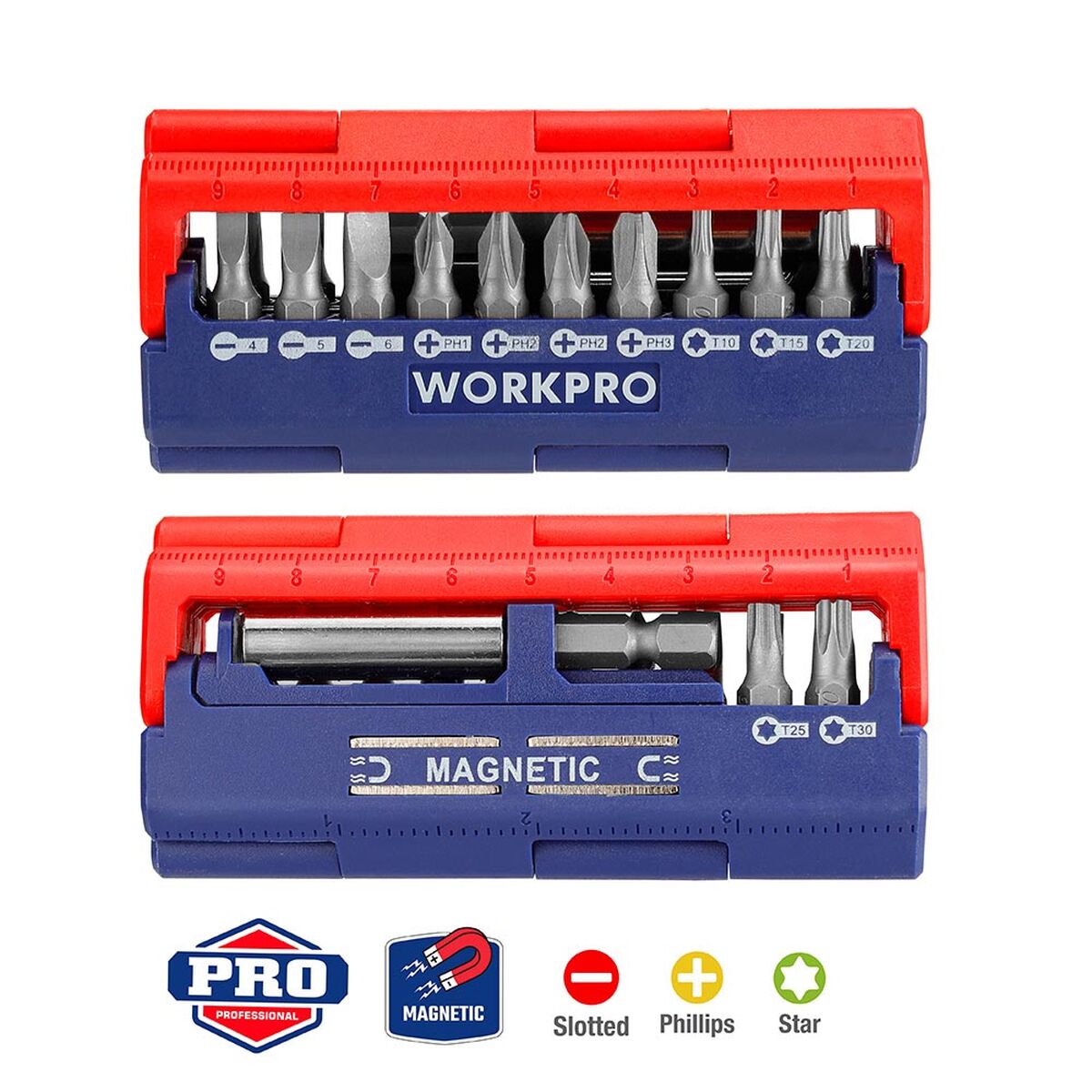 Bitssats Workpro Skruvmejsel 13 Delar - 2
