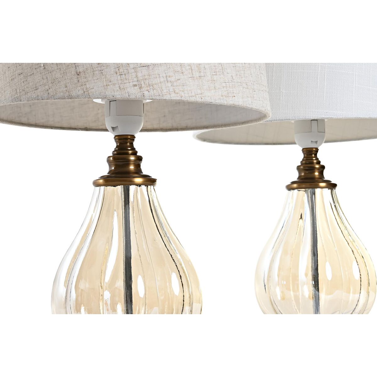 Bordslampa Home ESPRIT Vit Beige 28 x 28 x 46 cm (2 antal) - 3