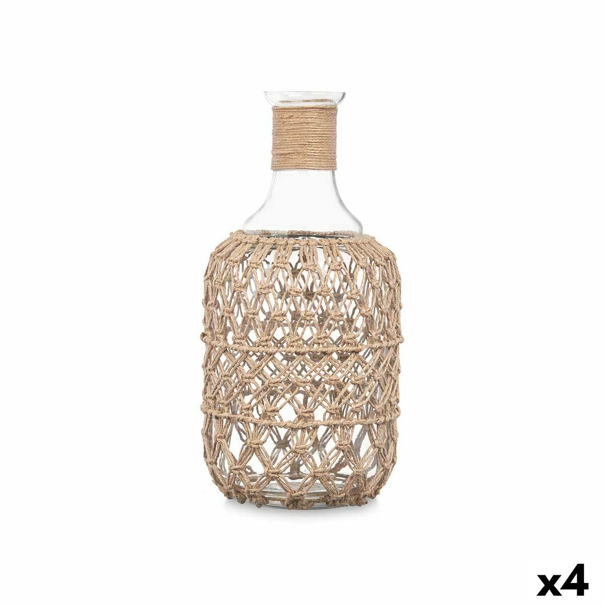 Flaska 21639BR Transparent Naturell 18 x 38 cm Dekorations (4 antal) - 4