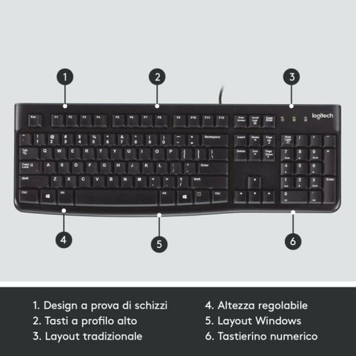 Tangentbord Logitech Svart QWERTY - 7