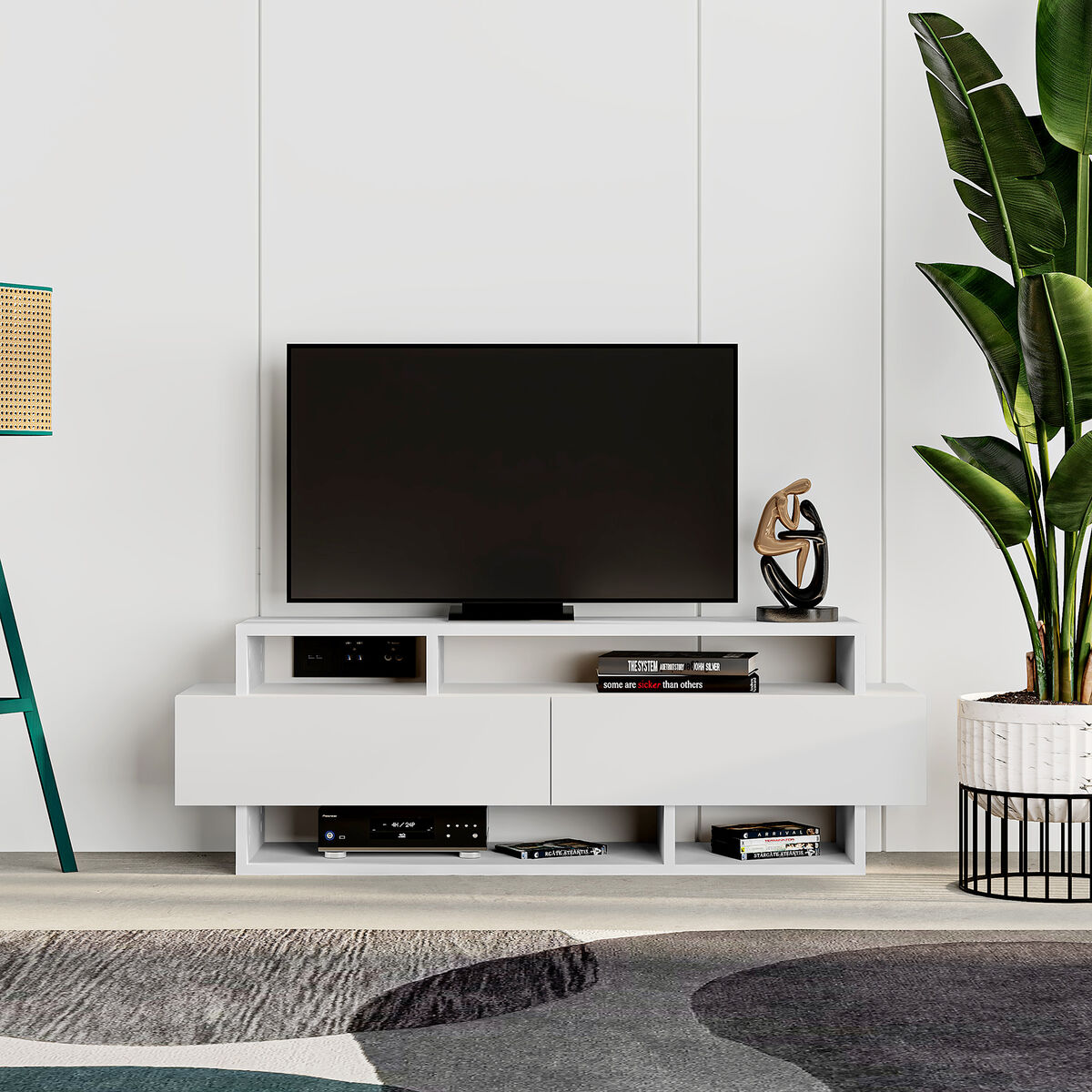 TV-möbler Alexandra House Living Vit 125 x 42 x 32 cm - 5
