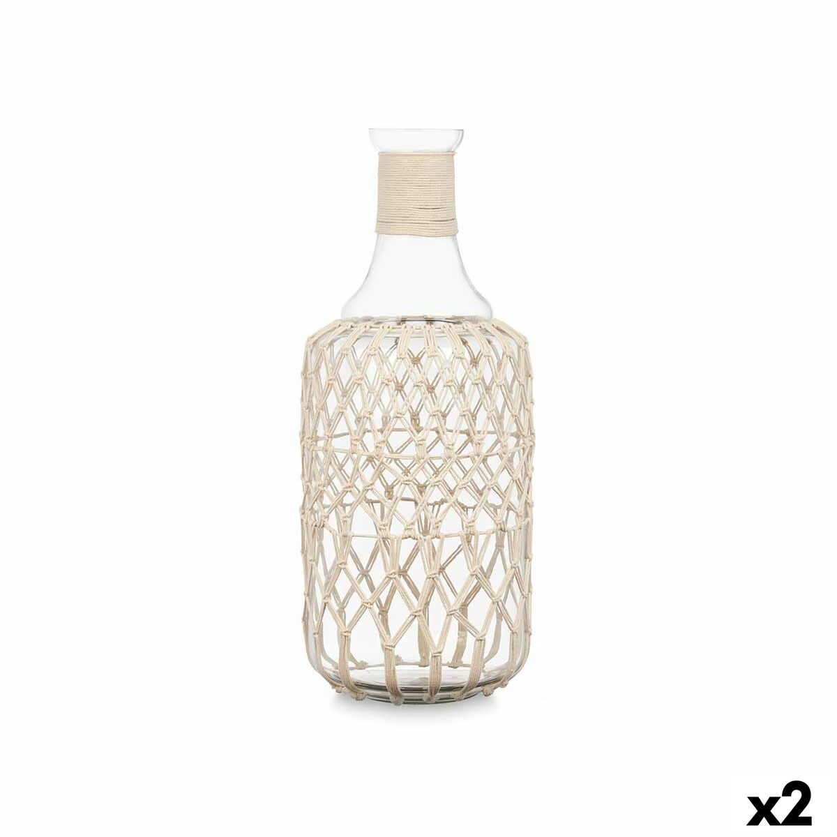 Dekorativ flaska Gift Decor Vit Transparent 20 x 48 x 20 cm 19 x 48 cm Dekorations (2 antal)