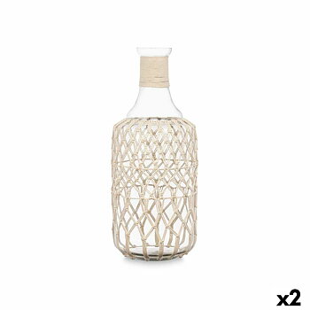 Dekorativ flaska Gift Decor Vit Transparent 20 x 48 x 20 cm 19 x 48 cm Dekorations (2 antal)