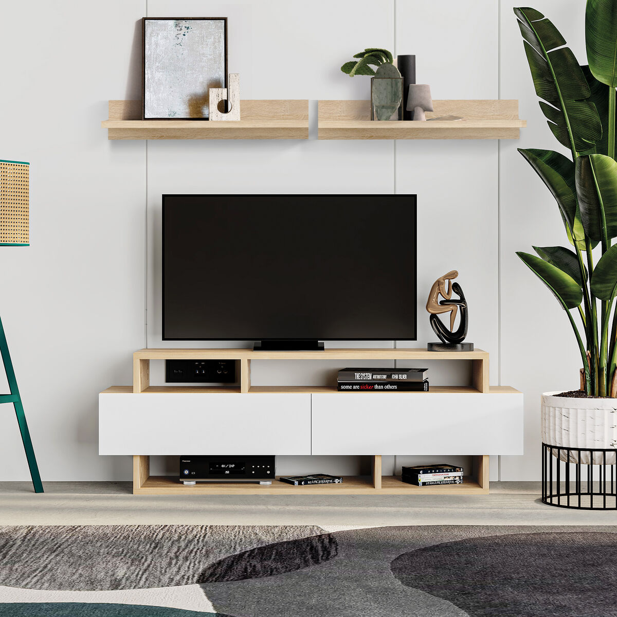 TV-möbler Alexandra House Living Vit Brun 125 x 42 x 32 cm - 3