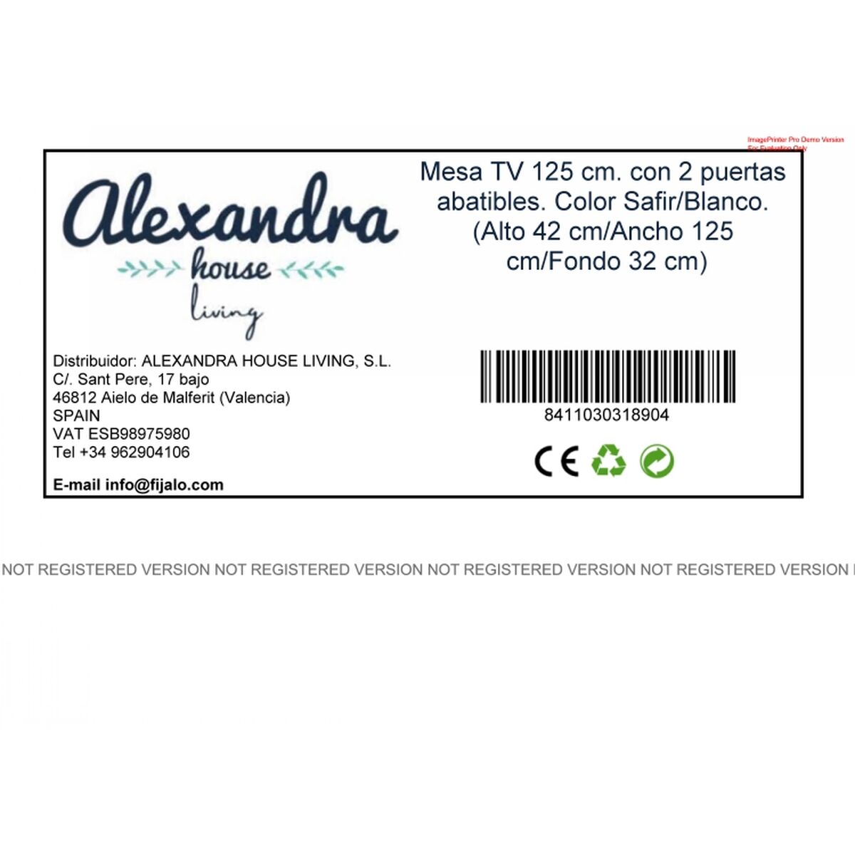 TV-möbler Alexandra House Living Vit Brun 125 x 42 x 32 cm - 2