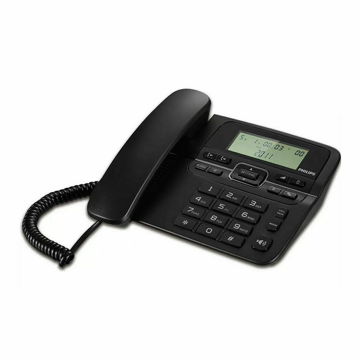 Markkabeltelefon Philips M20B/00 Svart
