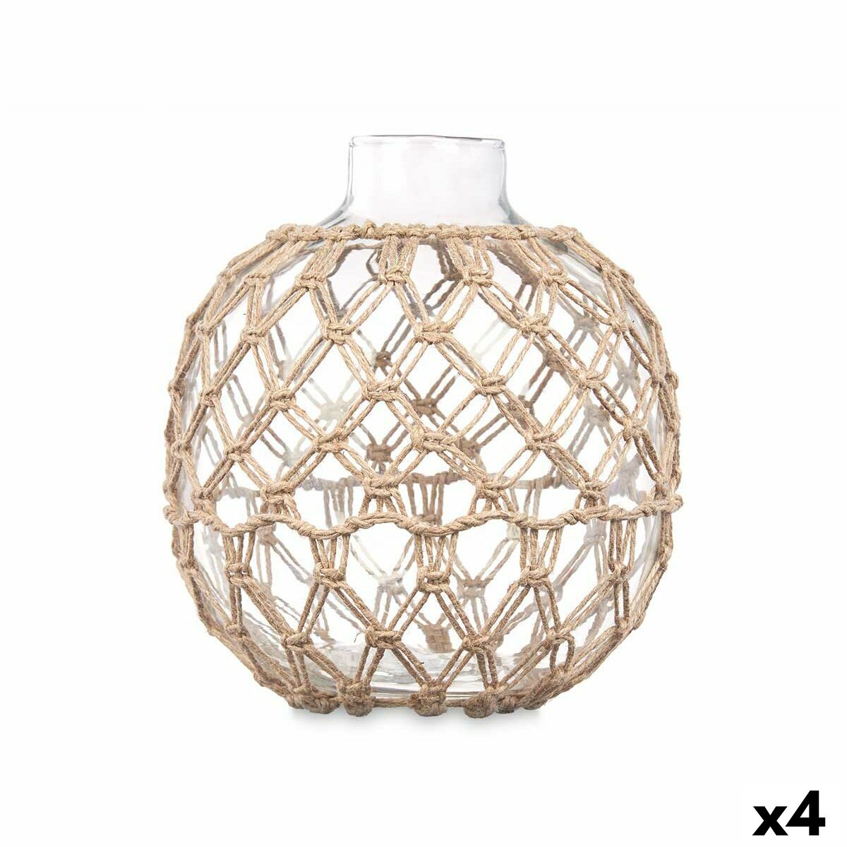 Dekorationsboll Gift Decor Transparent Naturell 21 x 23 cm 21 x 23 x 21 cm (4 antal) - 4